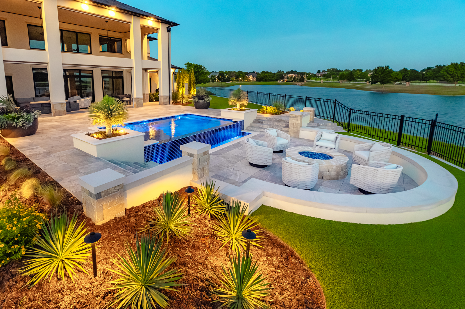 Outdoor sanctuaries and water features.